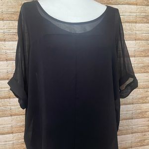 A.n.a. Black sheer blouse